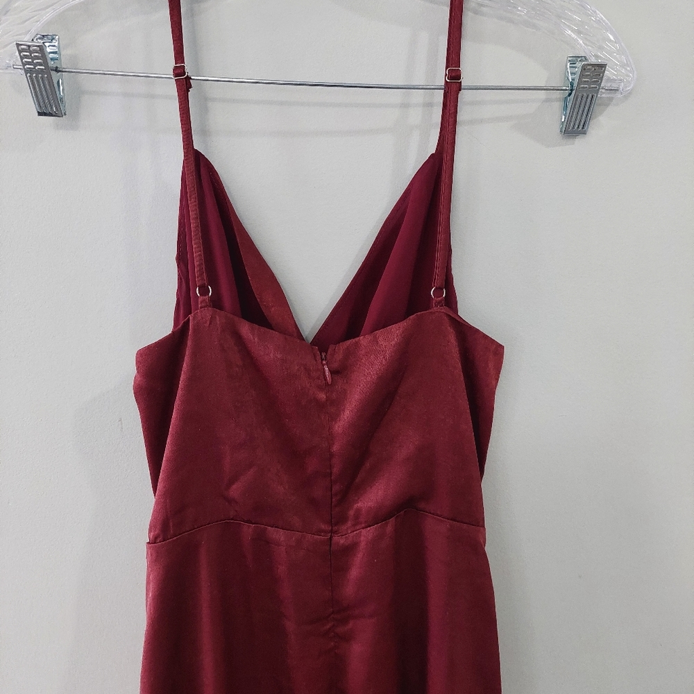 Lulus Formal Maxi Dress Small Red V-neck adjustable straps slit on front - Picture 11 of 14
